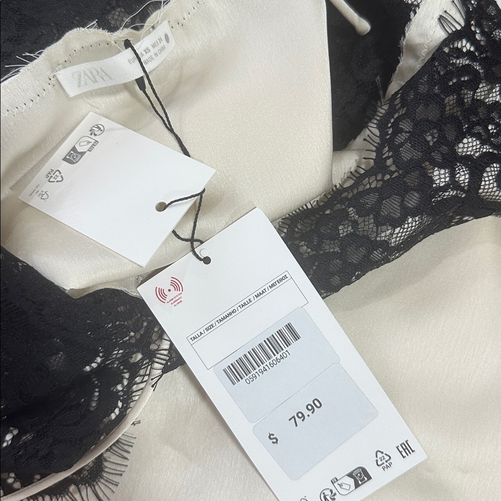 ZARA SATIN EFFECT LACE TOP ZW COLLECTION - Picture 13 of 14